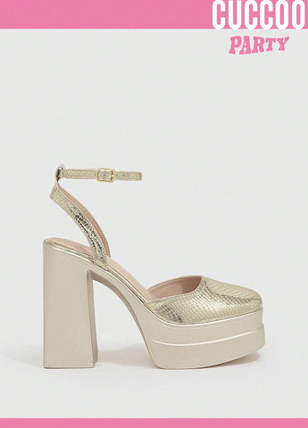 SHEIN Туфли слингбеки золотой з искусственная кожа, китай — лето (342965511)