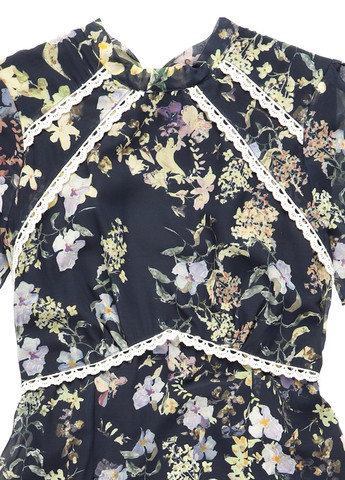 Темно-синя кежуал сукня кльош, з відкритою спиною hope & ivy з квітковим принтом