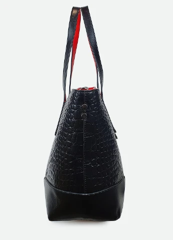 Шкіряна сумка шоппер велика на плече 6002 чорна Fashion Сумка (226284946)