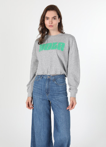 Сірий світшот Colin's напис без декору (254581196)