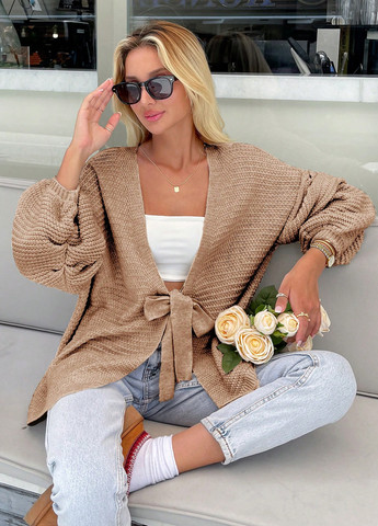 Песочный демисезонный кардиган SHEIN