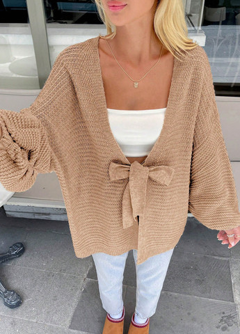 Песочный демисезонный кардиган SHEIN