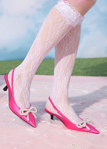 SHEIN Туфли слингбеки фуксия з текстиль, китай — лето (340649015)