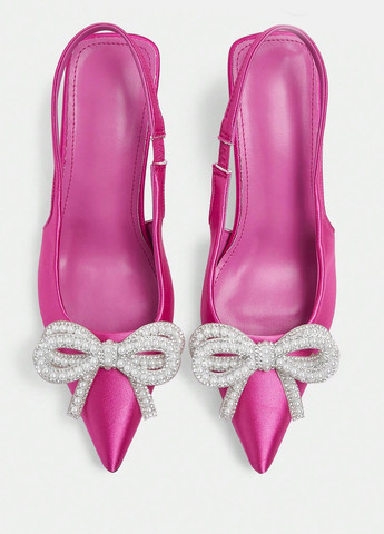 SHEIN Туфли слингбеки фуксия з текстиль, китай — лето (340649015)