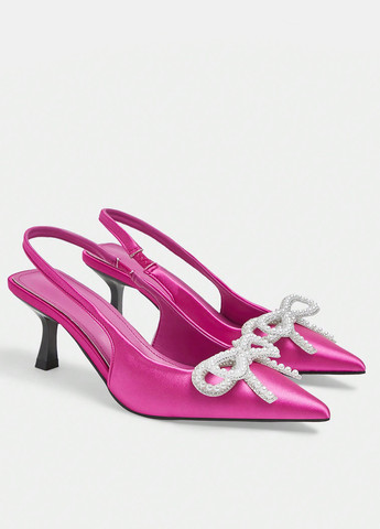 SHEIN Туфли слингбеки фуксия з текстиль, китай — лето (340649015)
