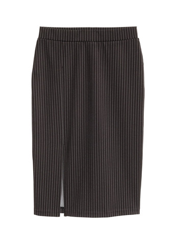 Черная кэжуал в полоску юбка H&M карандаш