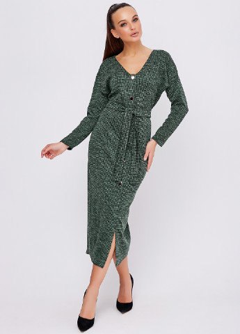 Зеленое кэжуал платье футляр ST-Seventeen меланжевое