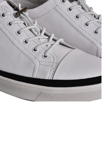 Белые демисезонные кроссовки кожаные мужские 8952w No Brand