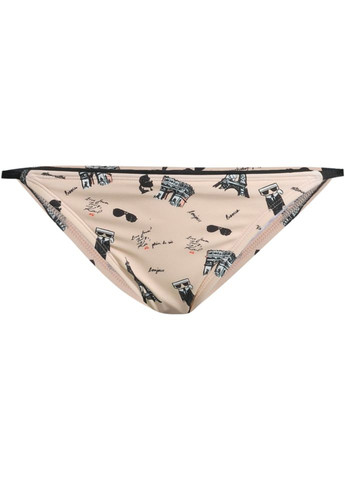 Бежевые купальные трусики-плавки с рисунком Karl Lagerfeld