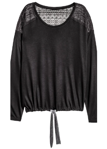 Чорна всесезон піжама (лонгслів, брюки) лонгслів + брюки H&M