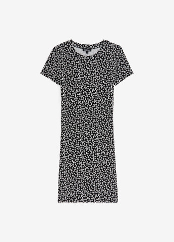 Чорно-білий кежуал сукня сукня-футболка Jennyfer з квітковим принтом