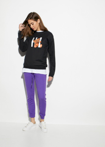 Чорний світшот жіночий /no flis/ YAPPI малюнок (251467741)