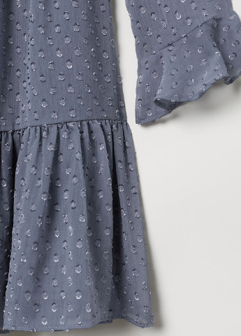 Темно-голубое кэжуал платье клеш H&M в горошек