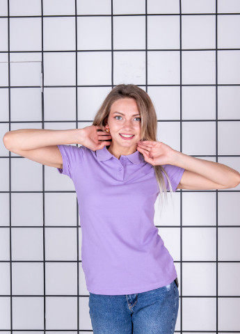 Сиреневая женская футболка-футболка поло жіноча TvoePolo однотонная
