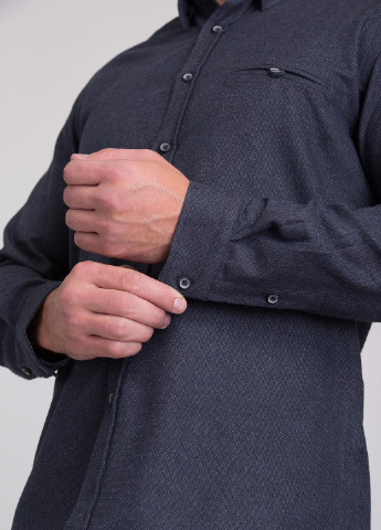 Темно-синяя кэжуал рубашка перец с солью Trend Collection