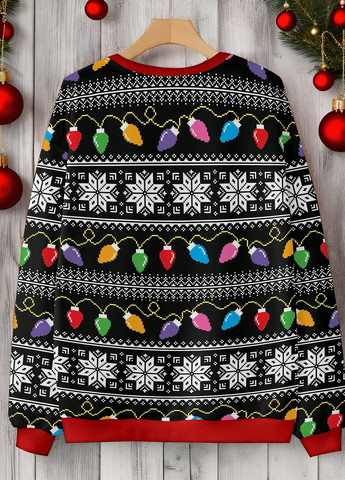 Комбінований світшот SHEIN новорічний без декору (332708832)