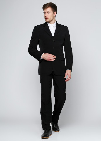 Чорний демісезонний костюм (піджак, брюки) брючний King of World