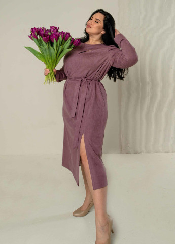 Лиловое кэжуал платье Ри Мари однотонное