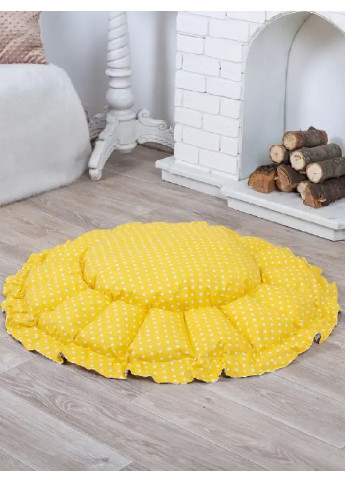 Лежак лежанка для котов и собак корзина спальное место d 100 см (243655-De) Фиолетовый с желтым Francesco Marconi (250486150)