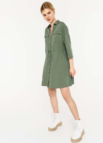 Зелена кежуал плаття, сукня сорочка befree