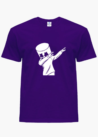 Фиолетовая демисезонная футболка детская маршмелло фортнайт (marshmello fortnite)(9224-1330) MobiPrint