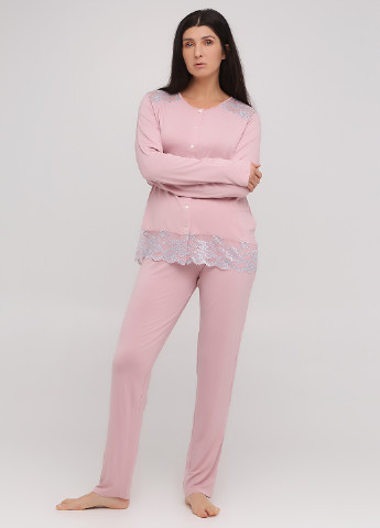 Розовая всесезон пижама (кофта, брюки) кофта + брюки SieLei