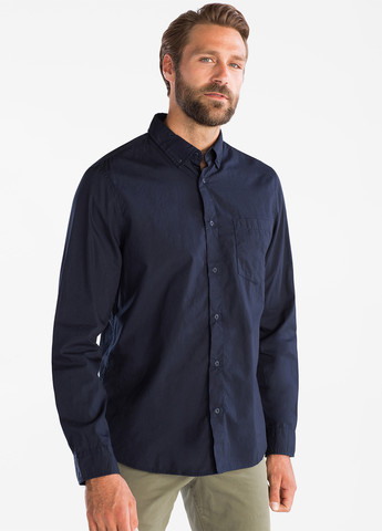 Темно-синяя классическая, кэжуал рубашка однотонная C&A
