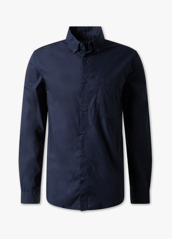 Темно-синяя классическая, кэжуал рубашка однотонная C&A