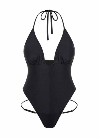 Чорний літній купальник суцільний SHEIN