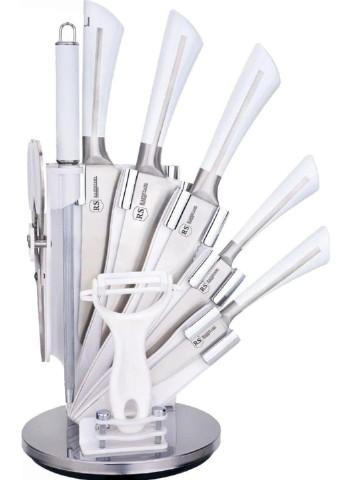 Набір ножів Rainstahl RS-KN-8003-09 9 предметів білий Bohmann комбінований,
