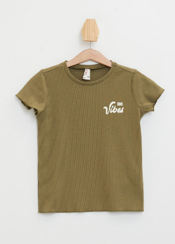 Оливкова (хакі) літня футболка DeFacto