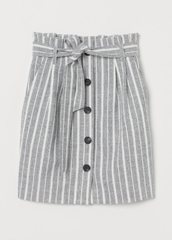 Светло-серая кэжуал в полоску юбка H&M