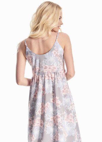 Світло-сіра кежуал сукня Natali Bolgar з квітковим принтом