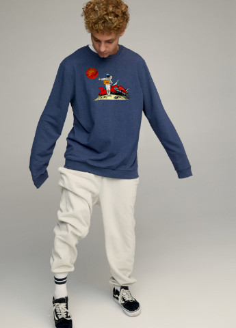 Синій світшот чоловічий oversize /no flis/ YAPPI (252386489)