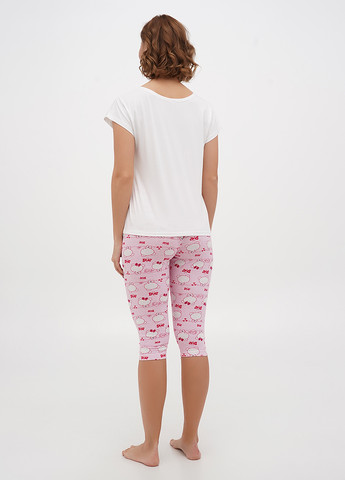 Розовая всесезон пижама (футболка, бриджи) футболка + бриджи Lucci