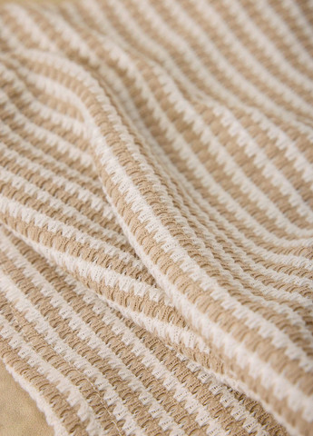 Кремовая женская футболка-поло для беременных SHEIN в полоску