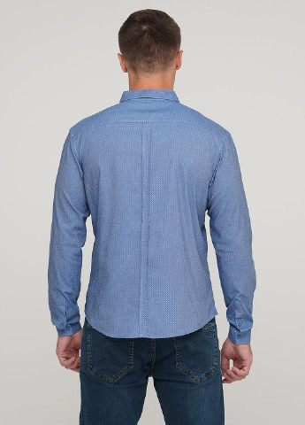 Светло-синяя кэжуал рубашка однотонная Trend Collection