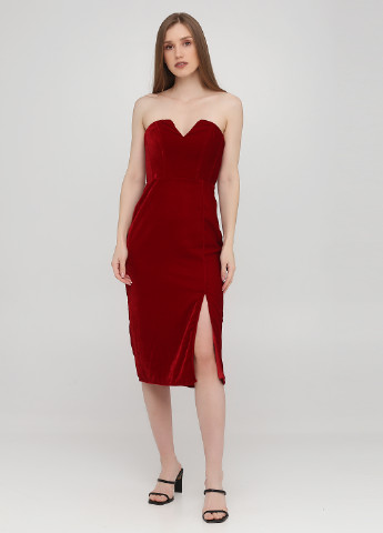 Бордова коктейльна плаття, сукня футляр H&M однотонна