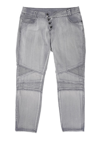 Джинси B.C. Best Connections завужені, вкорочені однотонні сірі джинсові бавовна