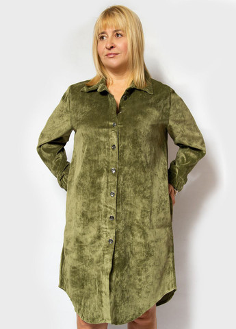 Оливковое кэжуал платье рубашка LibeAmore однотонное