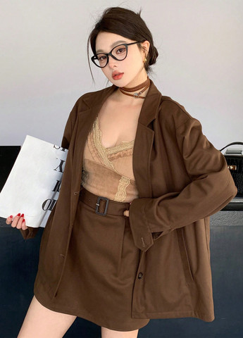 Костюм (жакет, спідниця) SHEIN (339133379)