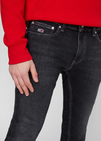 Графитовые демисезонные слим джинсы Tommy Jeans