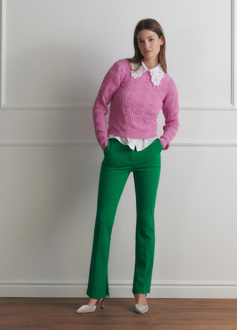 Зеленые кэжуал демисезонные клеш брюки Reserved