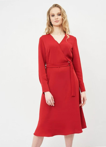 Червона кежуал сукня на запах, кльош H&M однотонна