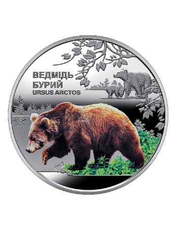 Монета Украина Медведь бурый Чернобыль Возрождение сувенирной упаковки Blue Orange (254762058)