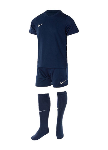 Темно-синий демисезонный костюм (футболка, шорты, гетры) Nike LK NK DRY PARK20 KIT SET K