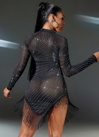 Чорна вечірня сукня силуетна SHEIN однотонна