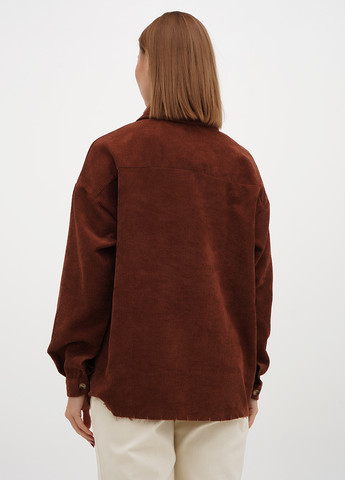 Кофейная кэжуал рубашка однотонная Boohoo