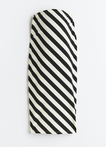 Черно-белая кэжуал в полоску юбка H&M