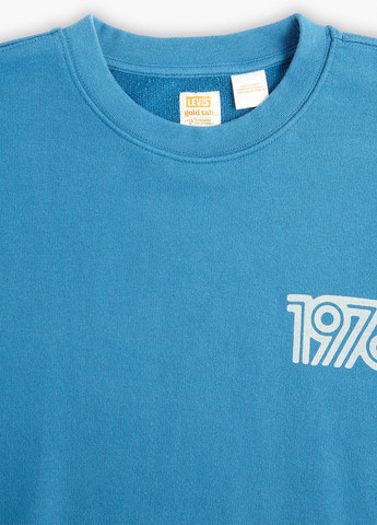 Синій світшот Levi's малюнок без декору (305419975)